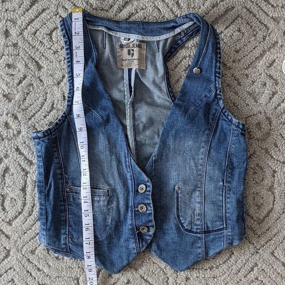 Garcia Denim sleeveless Jean jacket, denim sleeveless vest size Medium @c - Picture 6 of 7